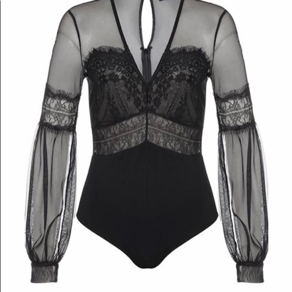 💣 NEW!! Bardot Black Lace Bodysuit